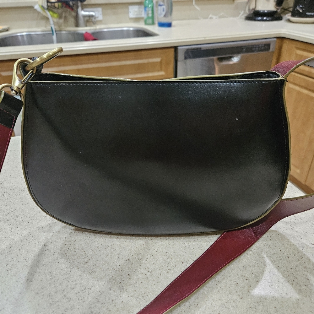 ARMANI EXCHANGE Black Leather Crossbody Handbag, SLEEK, Shiny Armani - Picture 5 of 6